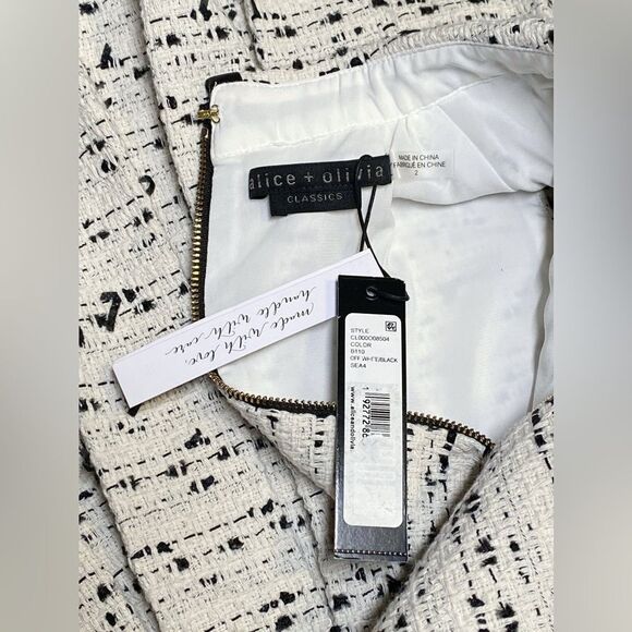 Alice + Olivia Ellis Tweed Pleated Minidress size 2 - Picture 12 of 12